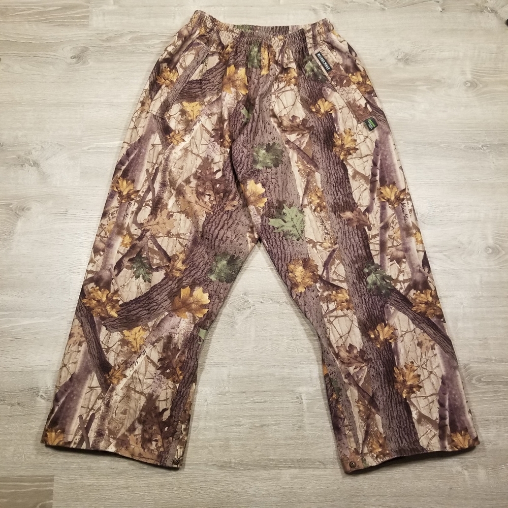 Rivers West Mens Camo Pants XL Green Realtree Waterproof Fleece Hunting 34x32